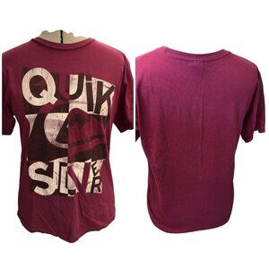 Vintage QuickSilver Burgundy T Shirt Size Large